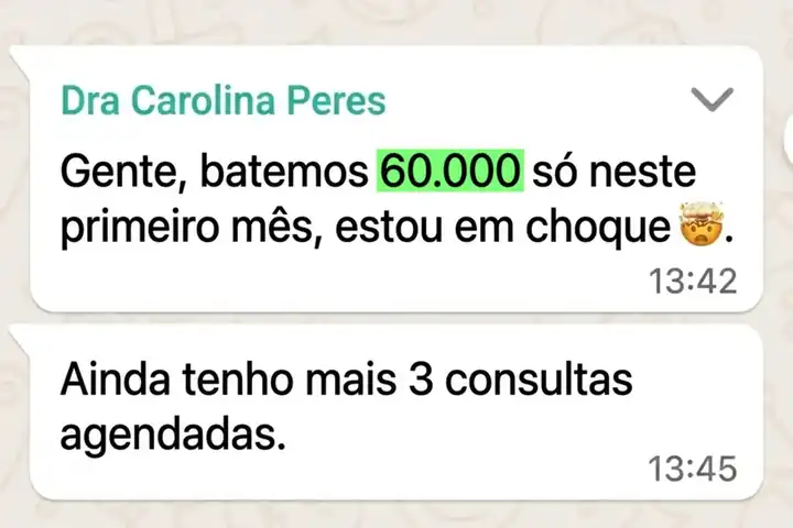 R$ 60.000 no primeiro mês